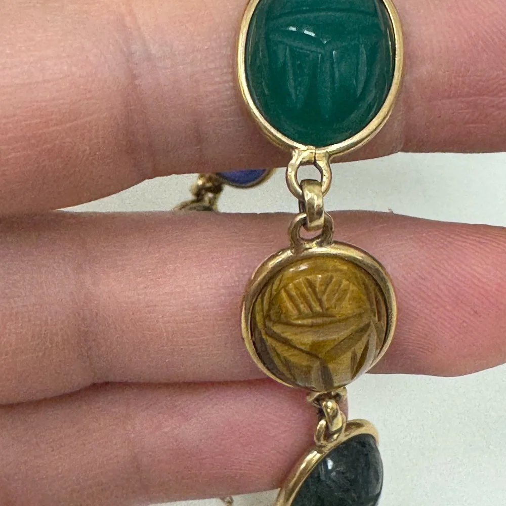 14K yellow gold multi-gemstone bracelet